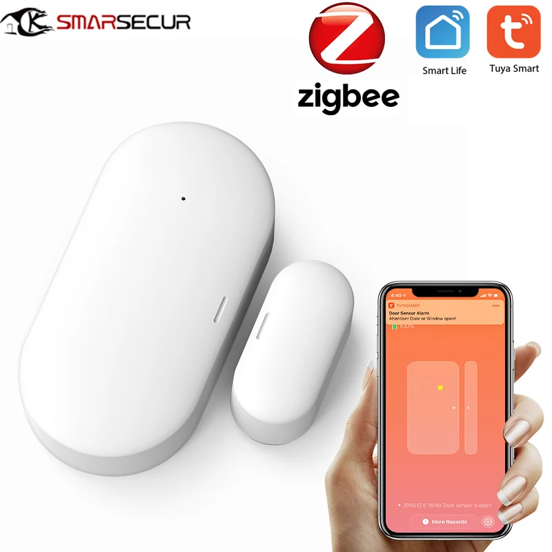 Tuya Zigbee Door/Window Sensor Contact Smart Alarm System Home Automation