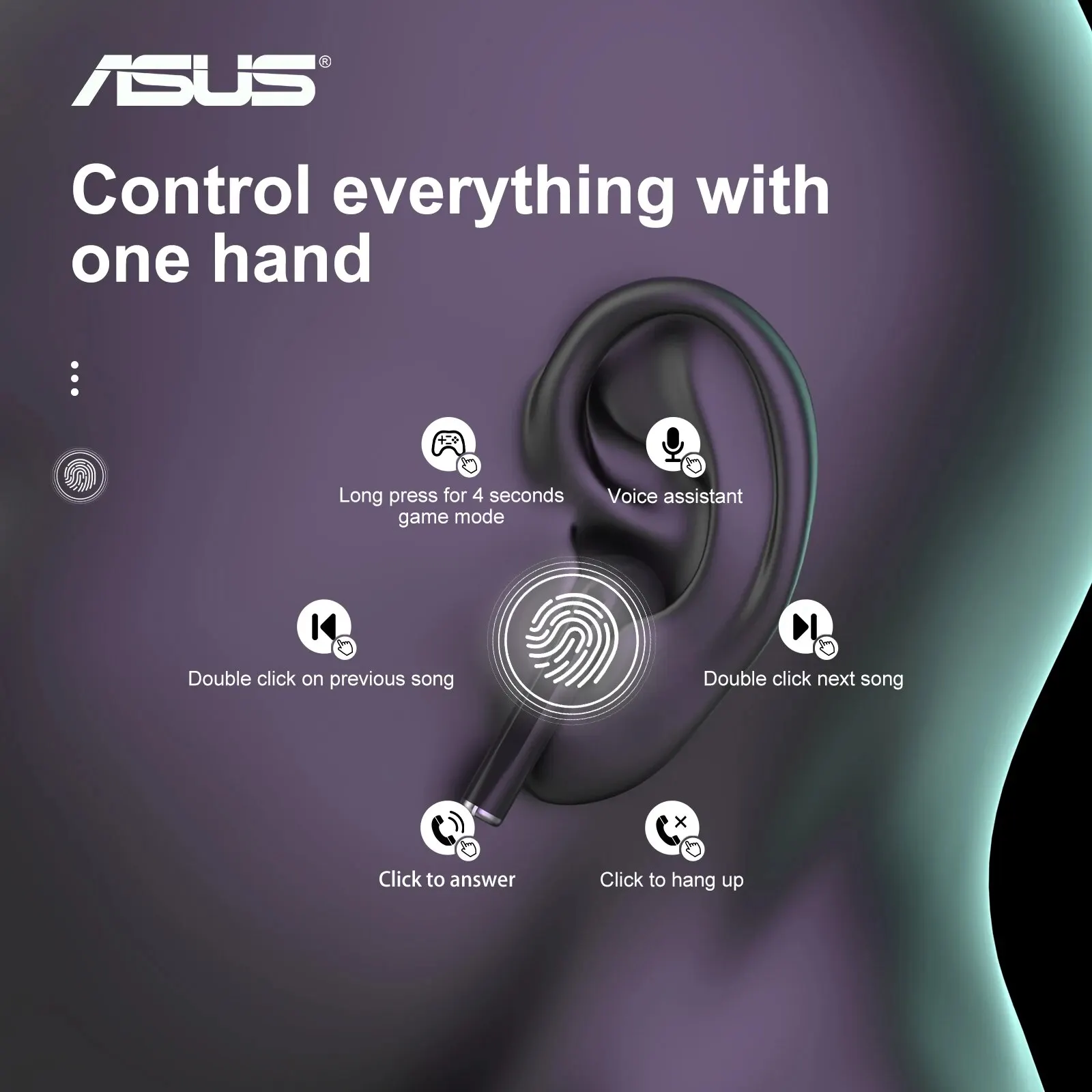 Asus Bluetooth наушники с микрофоном шумоподавление над ушами для Android беспроводная гарнитура для Iphone рабочий игровой наушник в ухо