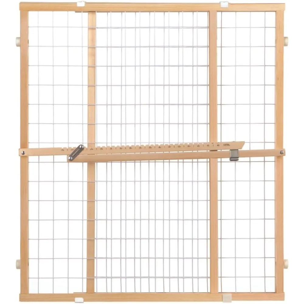 Extra Wide Wire Mesh Wooden Baby Gate: 29.5