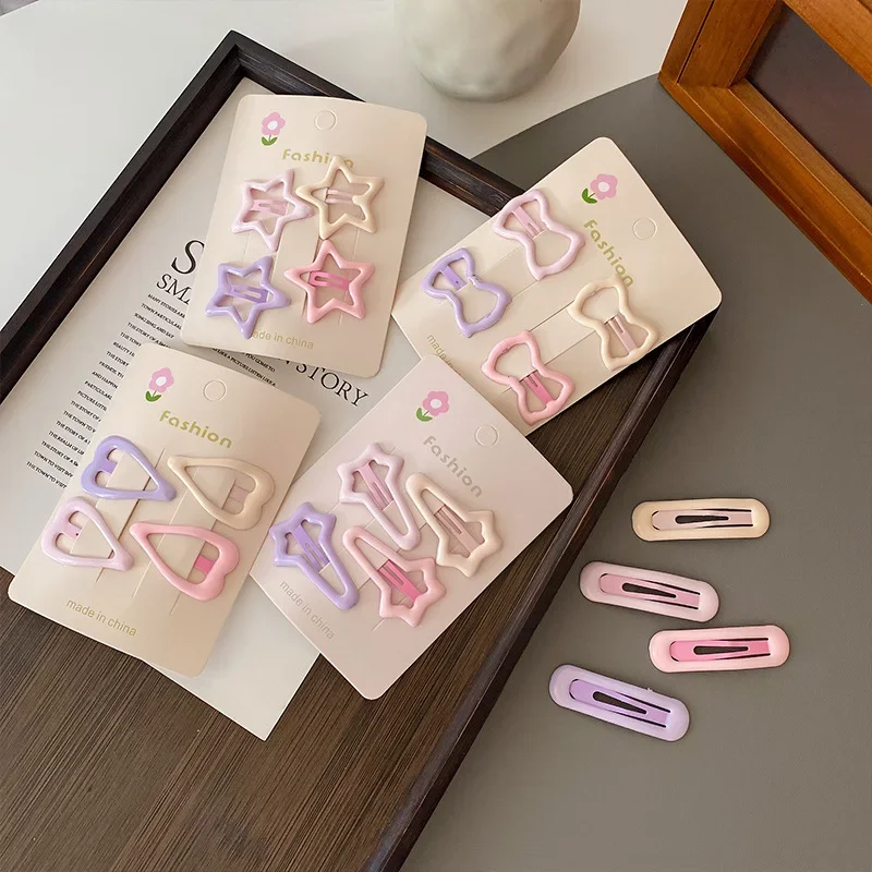 

4pcs/set Cute Star Hair Clips Girl's Side Bangs Hair Accessories Small Clip Children's Hair Decorations Kids Accessories