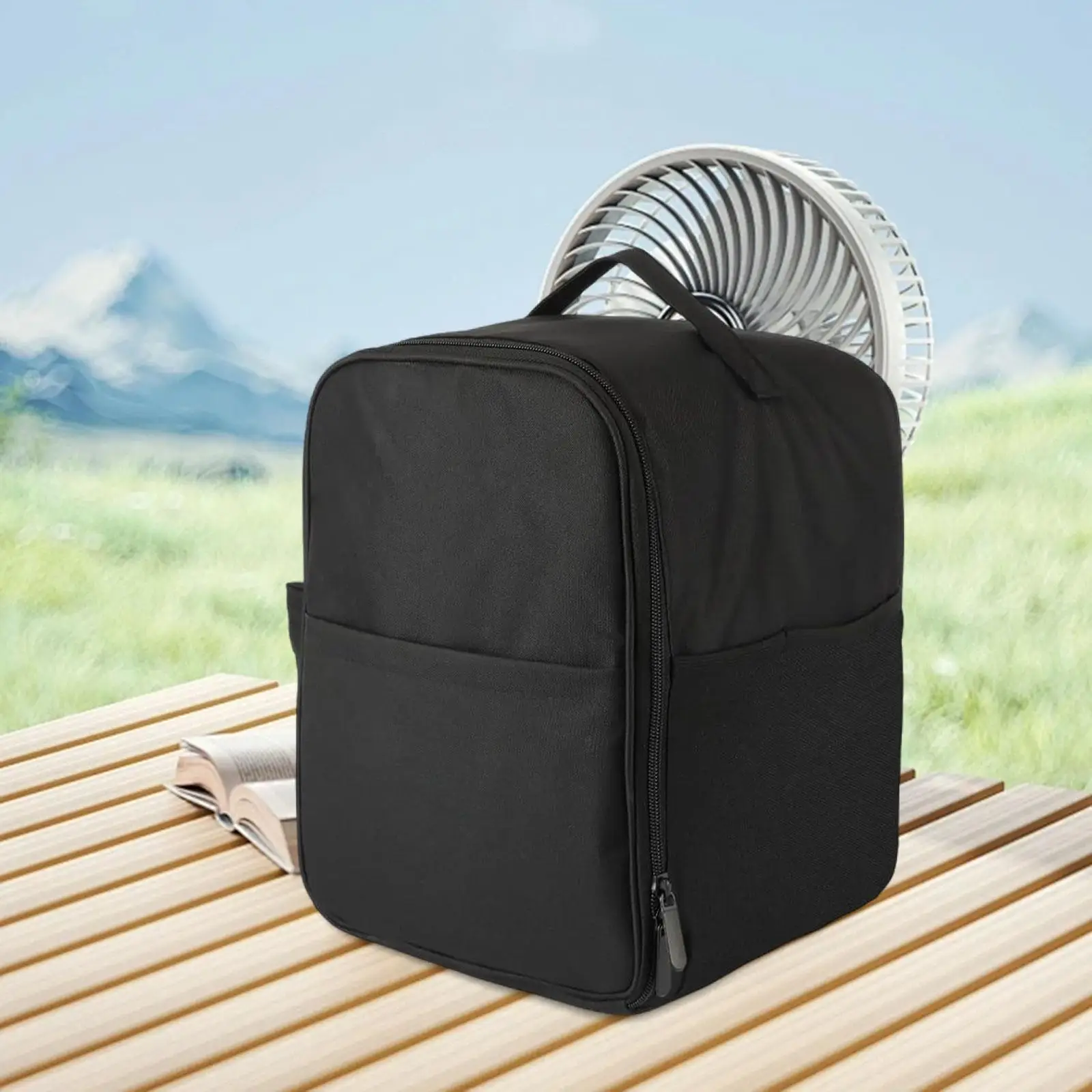 

Camping Fan Carry Bag Compact Waterproof Outdoor Fan Protective Case with Multi Pocket for Fishing Bedroom Home Tent Travel