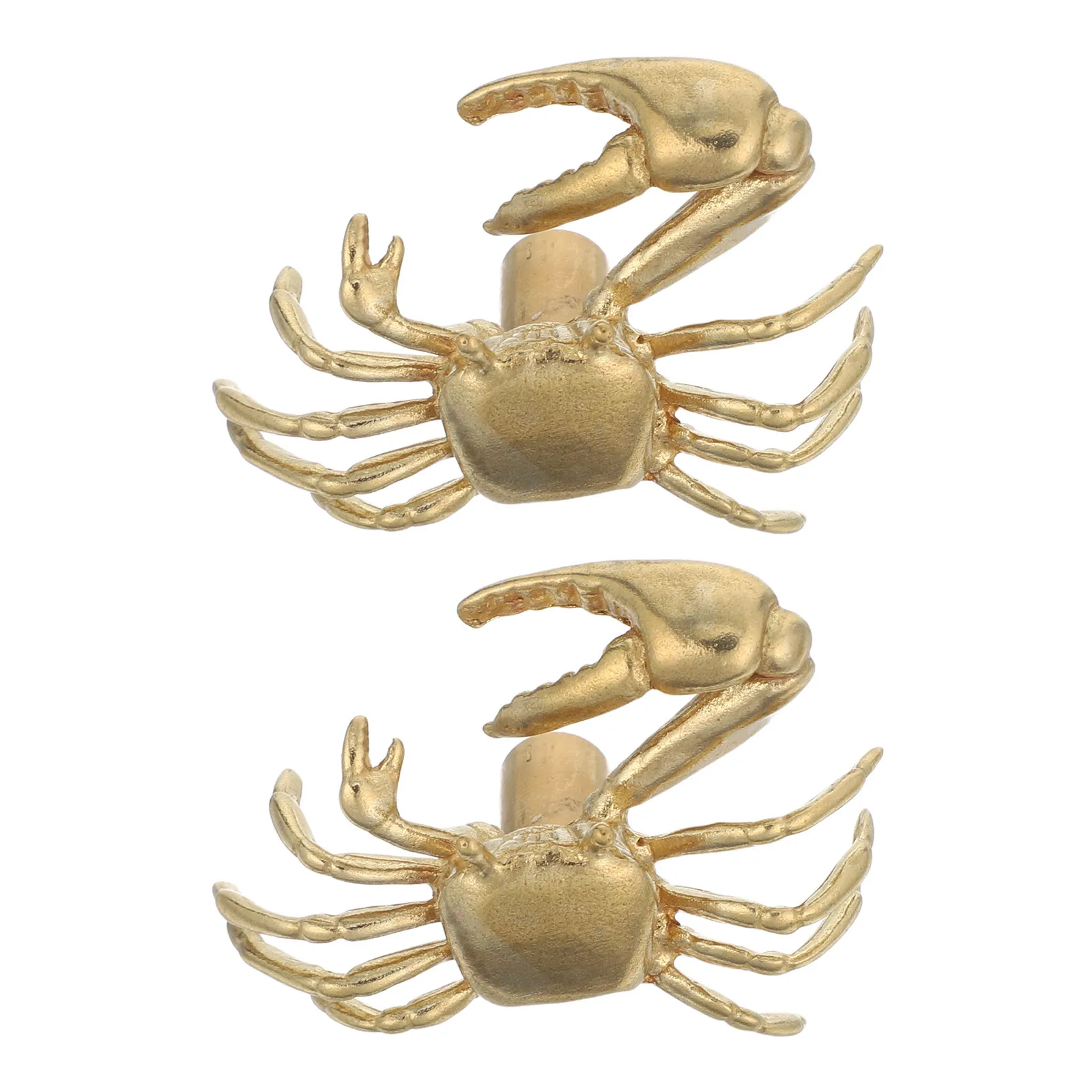 2Pcs Creative Brass Crab Cabinet Handles Nautical Theme Decorative Drawer Pulls Wardrobe Dresser Hardware