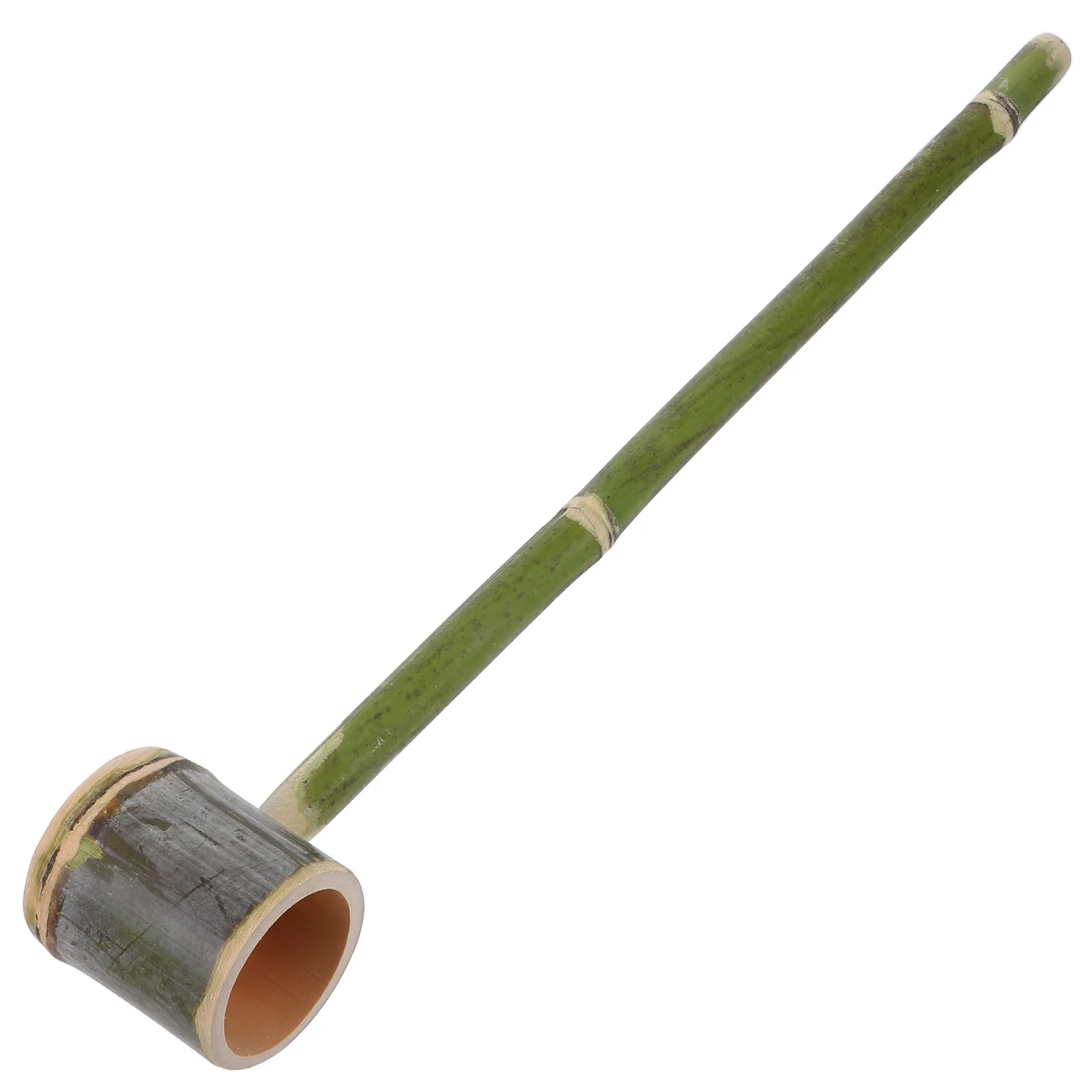 ملعقة مياه بمقبض طويل من أنبوب الخيزران بتصميم عتيق، عملية صب ناعمة مثالية لاستخدام حديقة المطبخ