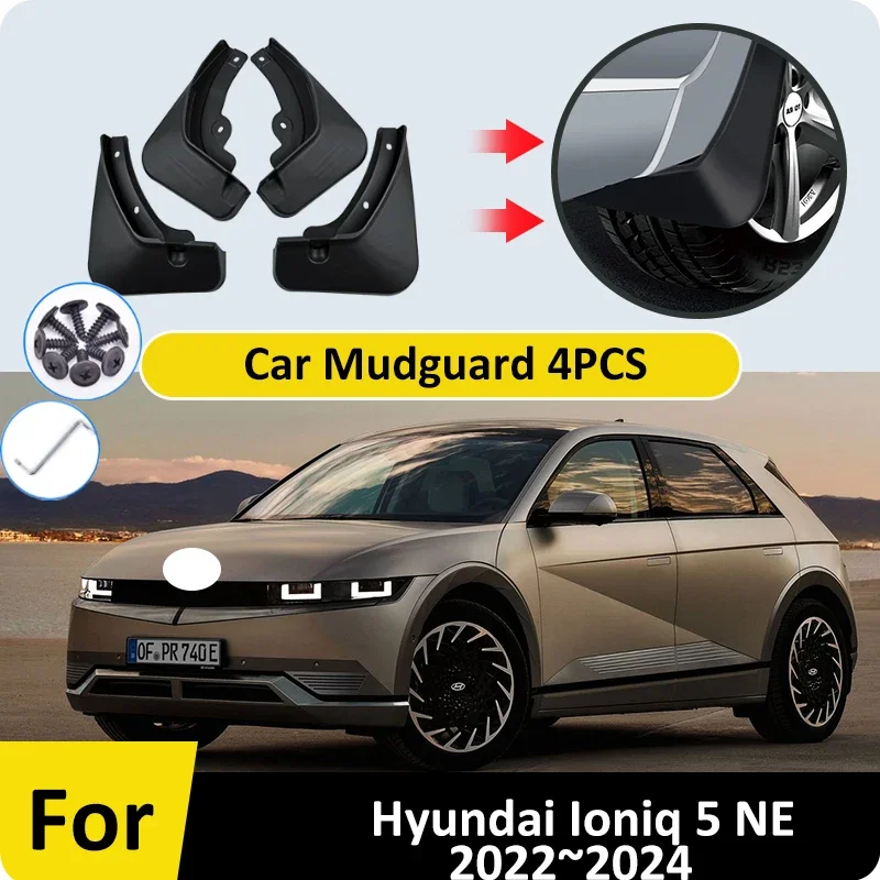 4Pcs Mudguards For Hyundai Ioniq 5 NE 2022 2023 2024 Mud Flap Splash Guard Front Rear Wheel Fender Mudflap Car Style Accessories