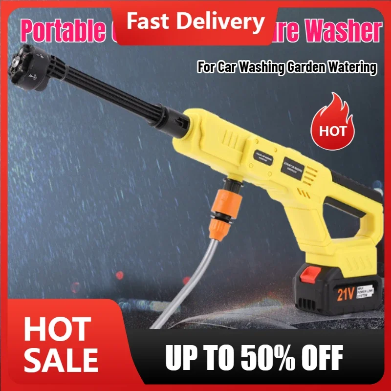 

【 Быстрая доставка】Портативная беспроводная мойка высокого давления, пеногенератор, спрей-очиститель, подходит для мойки автомобилей, полива сада, 21 В B