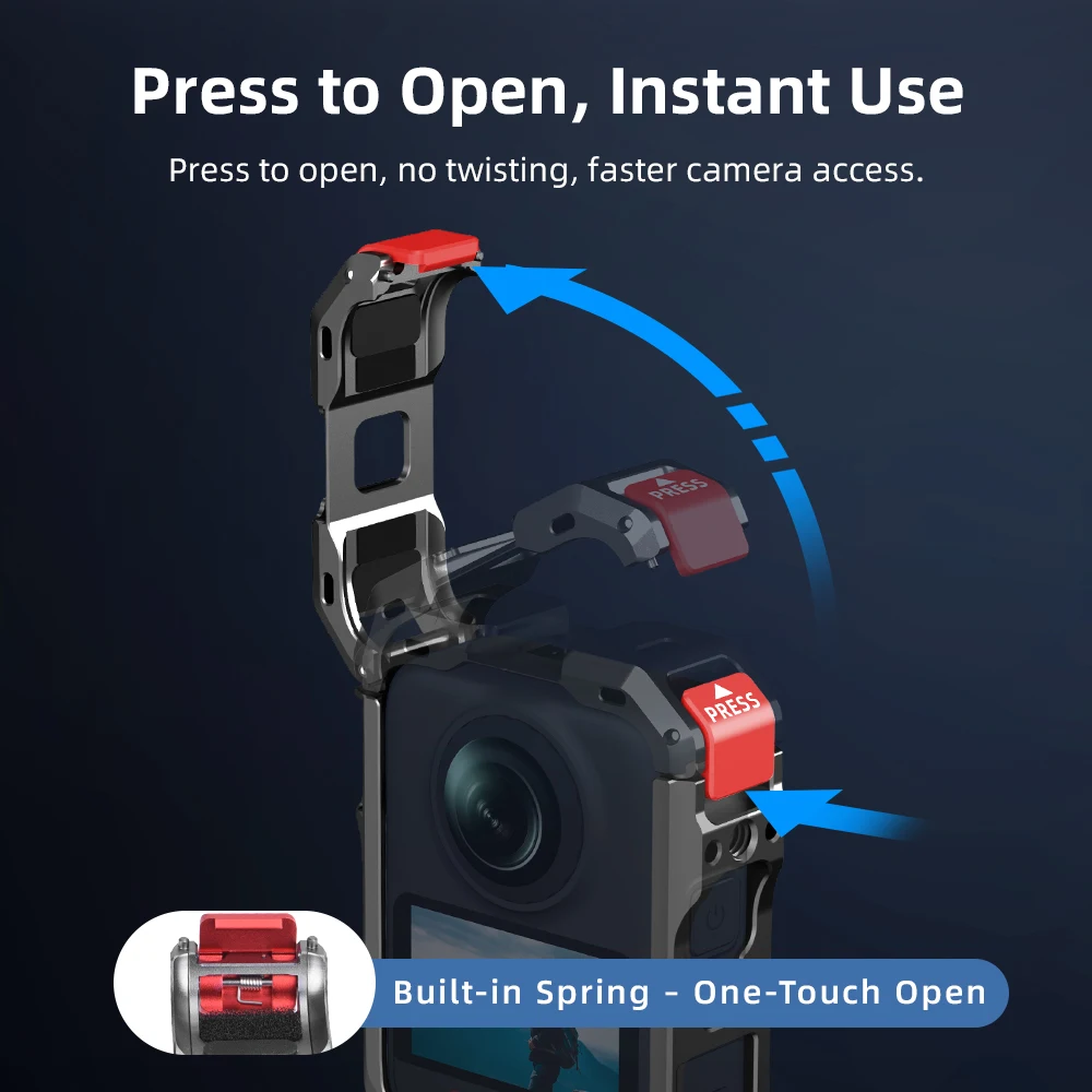 Flymile Metallkäfig-Schutzhülle für DJI Osmo 360 II Zubehör Kamera Aluminiumlegierungsrahmenkäfig mit Silikon-Objektivabdeckung – Detail 8
