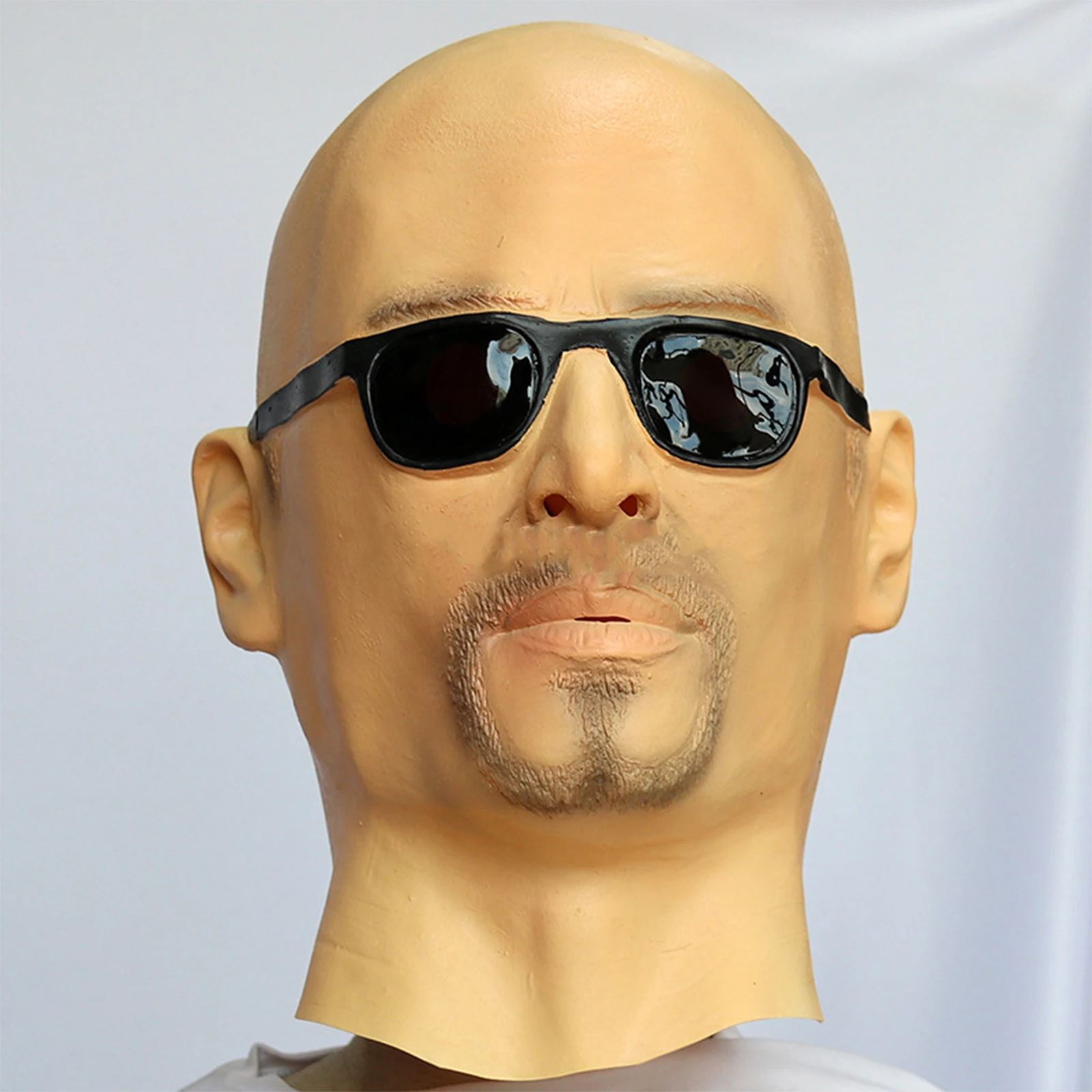 Head Facewear occhiali realistici Bald Man Facewear visiera copricapo per Cosplay Masquerade costumi di Halloween