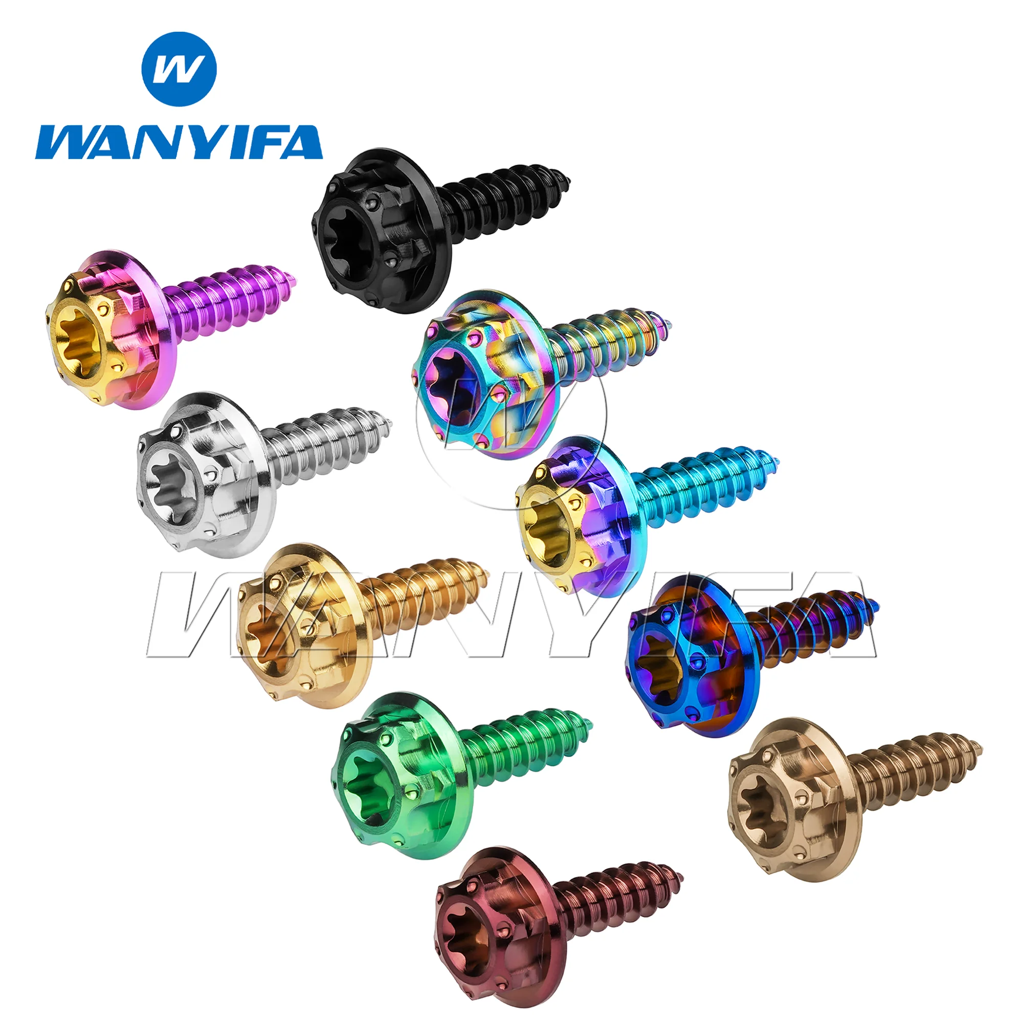 Wanyifa Titanium Alloy Bolts Self Tapping with Small Flange Internal  M4/M5x15mm for Securing and Modifying Electric Motorcycle