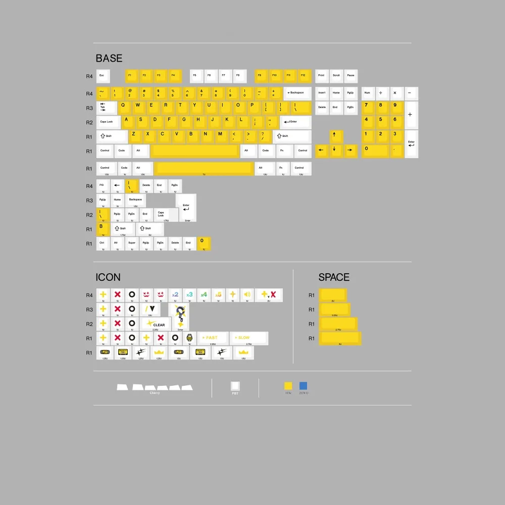 Imagem -06 - Gmk Gloryday Tema Teclado Cap Grupo Pbt Personalizado Amarelo Branco Perfil Cereja Acessórios de Teclado Mecânico