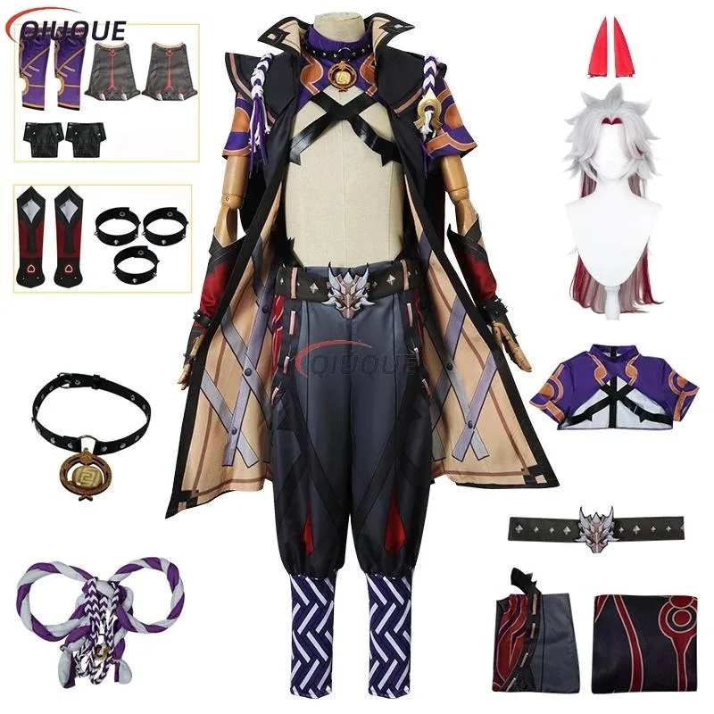 

Arataki Itto Cosplay Costume Wig Full Set Role Play Clothing Unisex Outfits