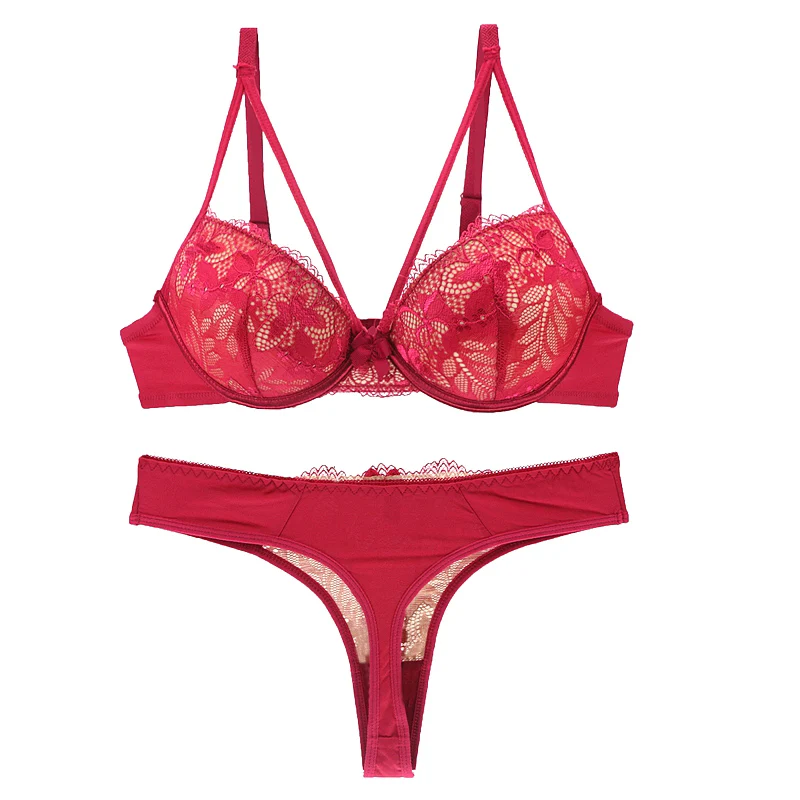 2023 Push Up Bras Set Lace Embroidery Underwear For Women 32/70 34/75 36/80 38/85 40/90 42/95 44/100 BCDE Cup Female Lingerie
