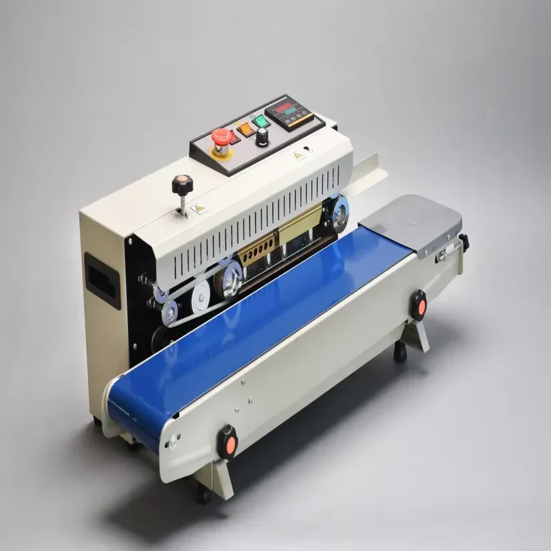 Yaomatec Continuous Band Sealer Machine for PE PP Bags Horizontal Heat Sealing Machine with Adjustable Speed for Food