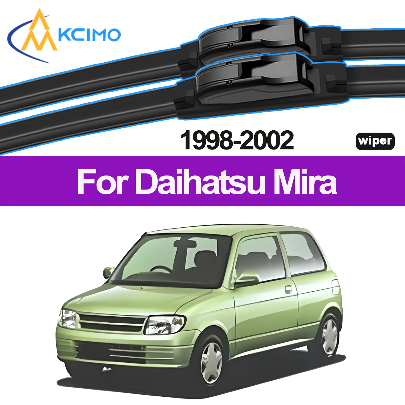 

2pcs Quality Windscreen Silent Black Car Rain Brush Suitable for Daihatsu Mira L700 1998-2002 Daihatsu Cuore Daihatsu Domino