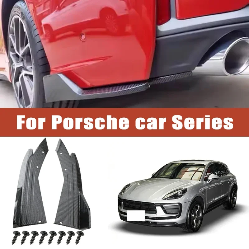 Rear Bumper Spoiler Lip Splitter Diffuser Anti-Crash Winglet Car Mod For Porsche Cayenne Macan 718 911 Panamera Taycan Boxster