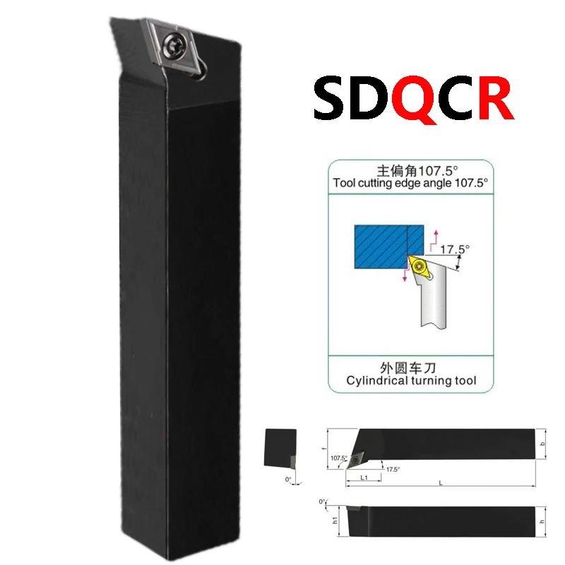 Lihaoping Sdacr Sdfcr Sdjcr Sdncn Sdqcr 1010 1212 1616 Externe Draaigereedschap Cnc Metaal Draaibank Snijmachine Dcmt Inzetstukken