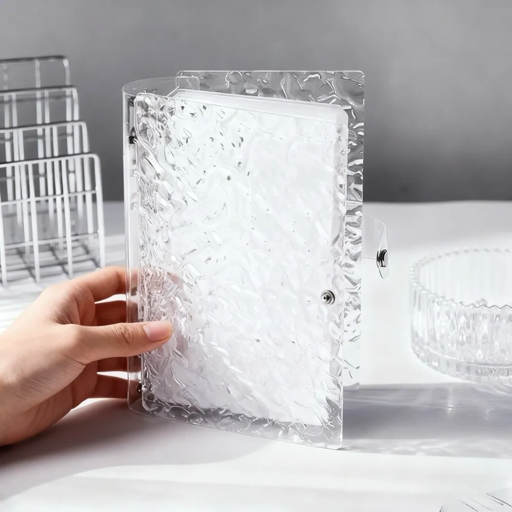 Libro de ahorro de dinero con ondas de agua acrílicas de estilo coreano, desafío transparente de gran capacidad para ahorrar dinero, reutilizable, resistente al agua