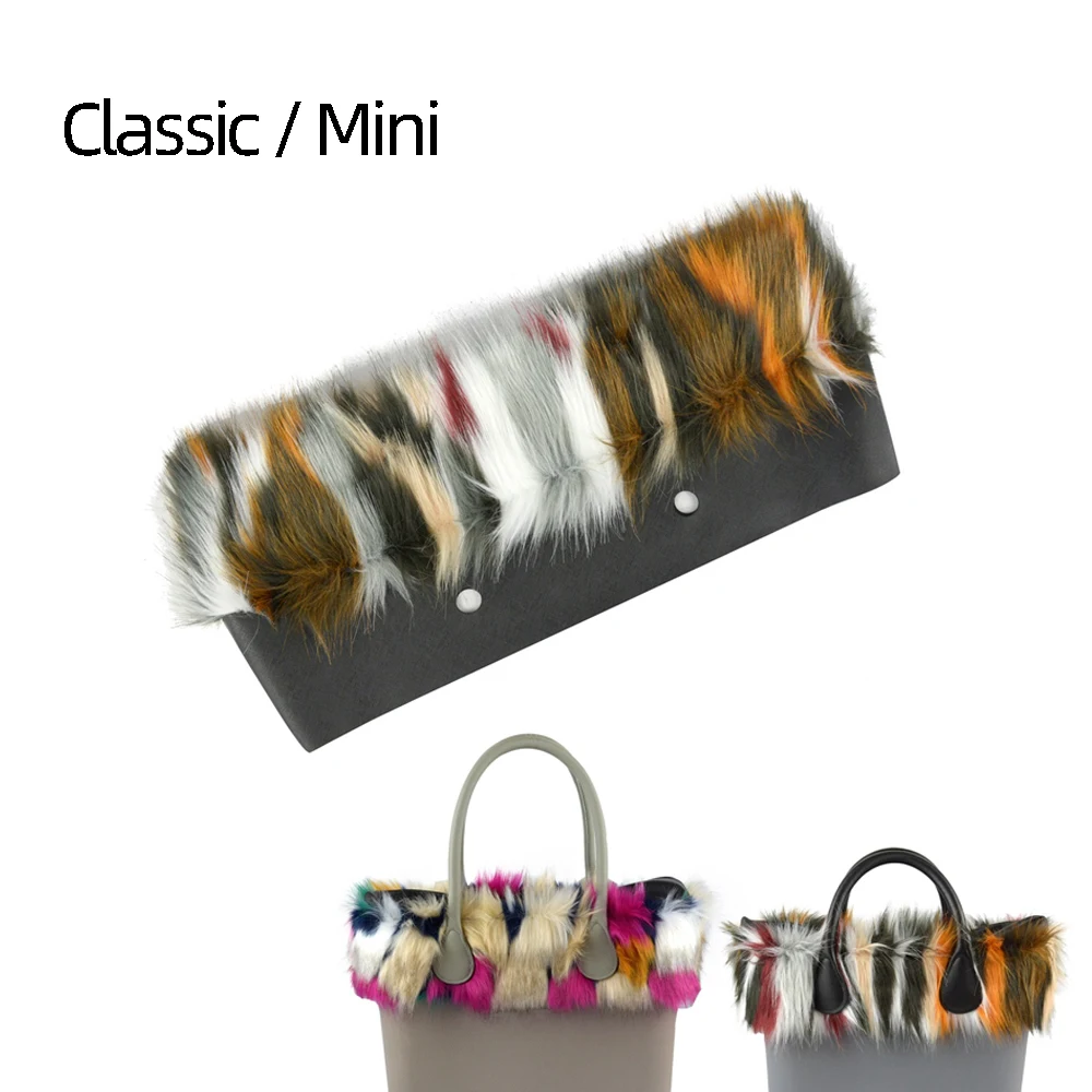 Nieuwe Arriveert Gemengde Kleur Vrouwen Winter Harige Pluche Versieringen Voor O Tas Thermische Decoratie Faux Fur Fit Voor Klassieke Grote mini Obag