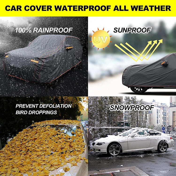 2026 New Trend Luxury Sports SUV Car Cover PEVA & PP Cotton Waterproof UV Protection Flood Proof Outdoor Zipper Door