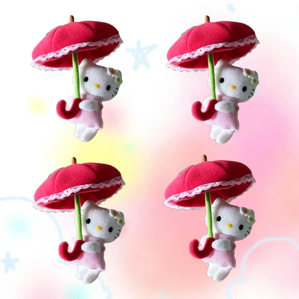 Anime Kawaii Hellokittys Umbrella Pendant Japanese Medieval Plush Doll Backpack Key Chain Plushie Pendant Student Bag Decoration