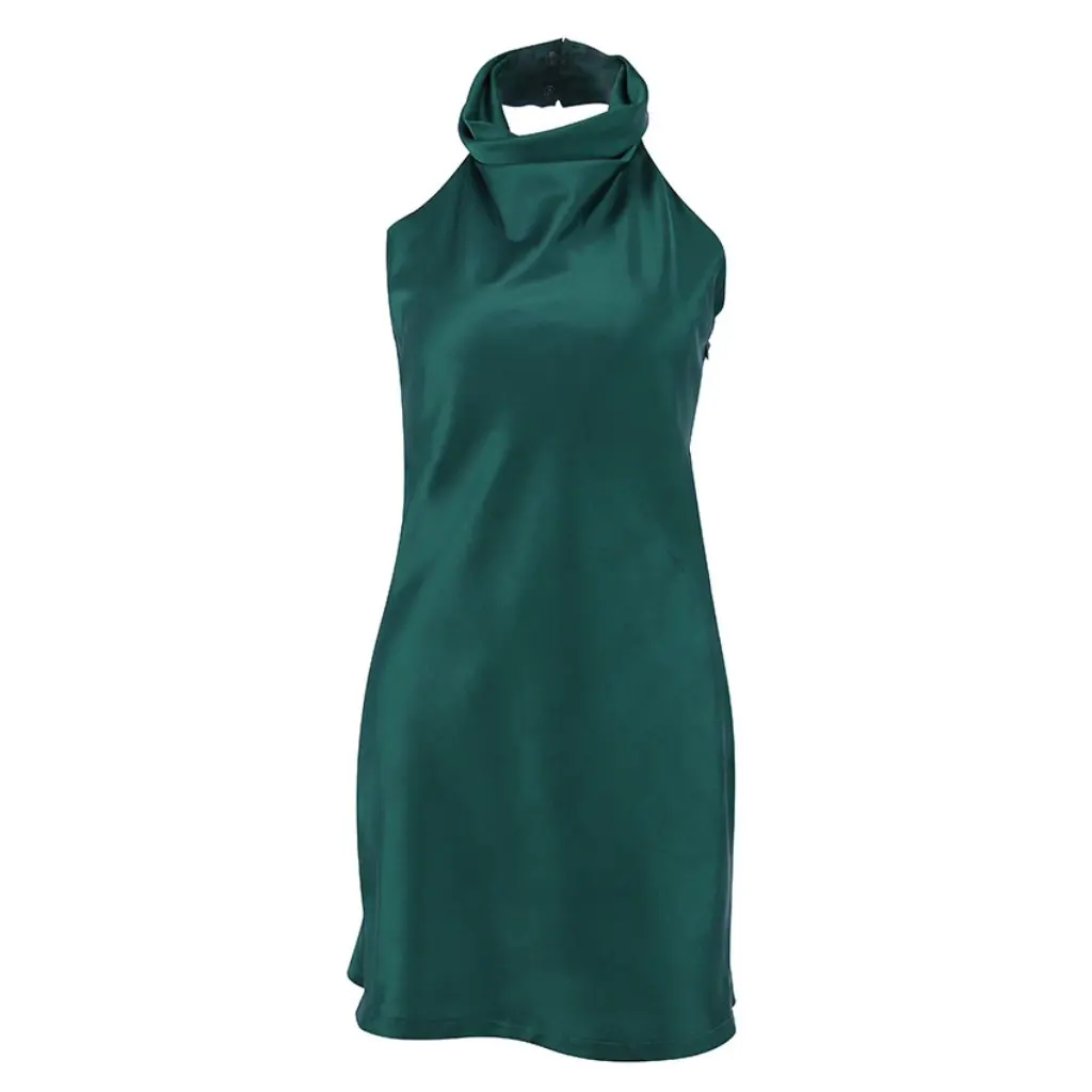 여름 우아한 민소매 새틴 드레스 여성용 섹시 슬림 넥 스커트 유럽 및 미국 스타일 패션 힙 의류