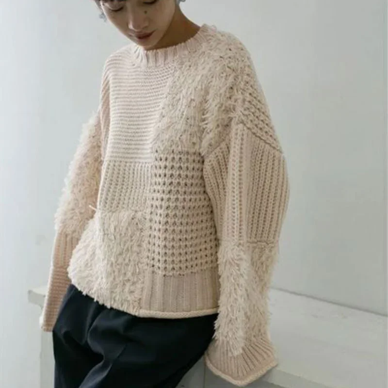 New European And American Women's Sweaters Autumn And Winter Loose And Lazy Style Flowing Tassels Round Neck Pullovers Knitwear