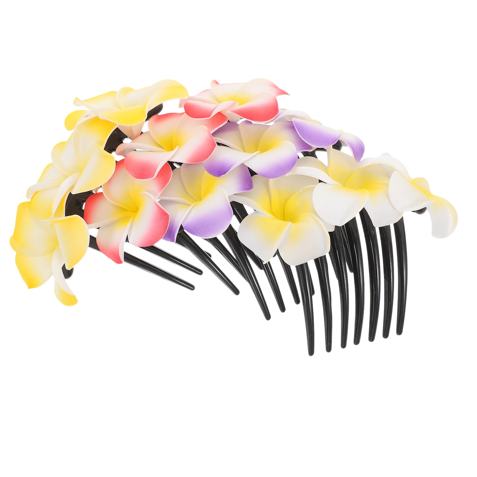 

4 Pcs Frangipani Hair Clip Combs for Women Accessories Fine Side Girl Headpiece Formal Plastic Thin