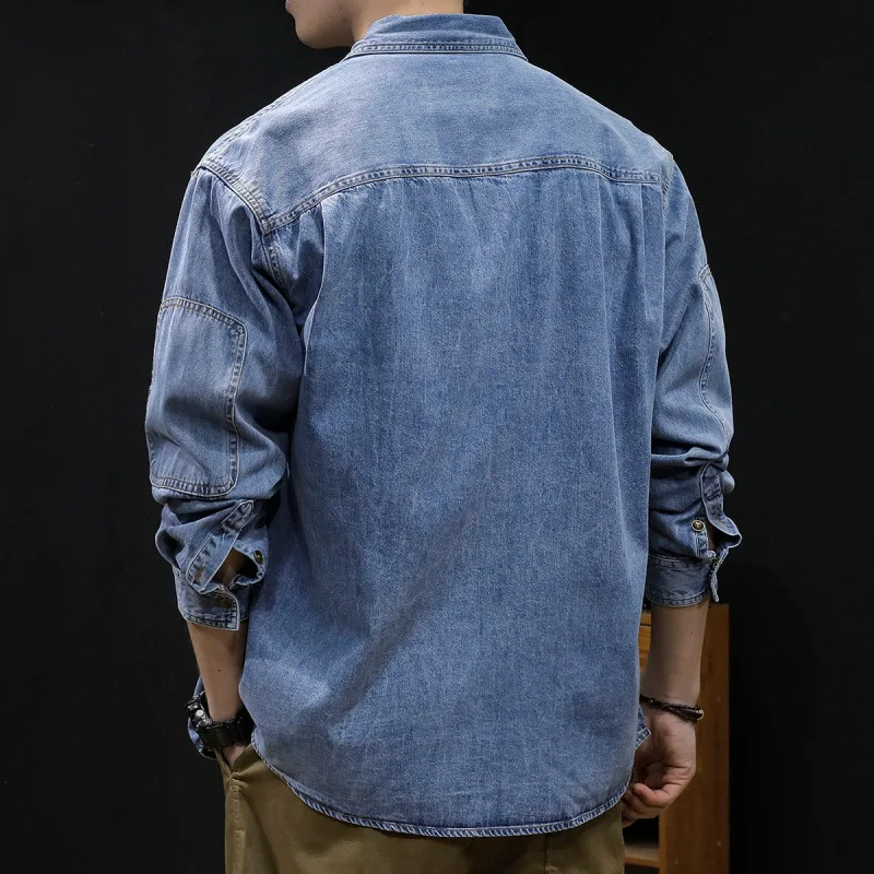 الخريف النمط الأمريكي الرجال قميص جديد الرجال عارضة الربيع والخريف قميص طويل الأكمام #3