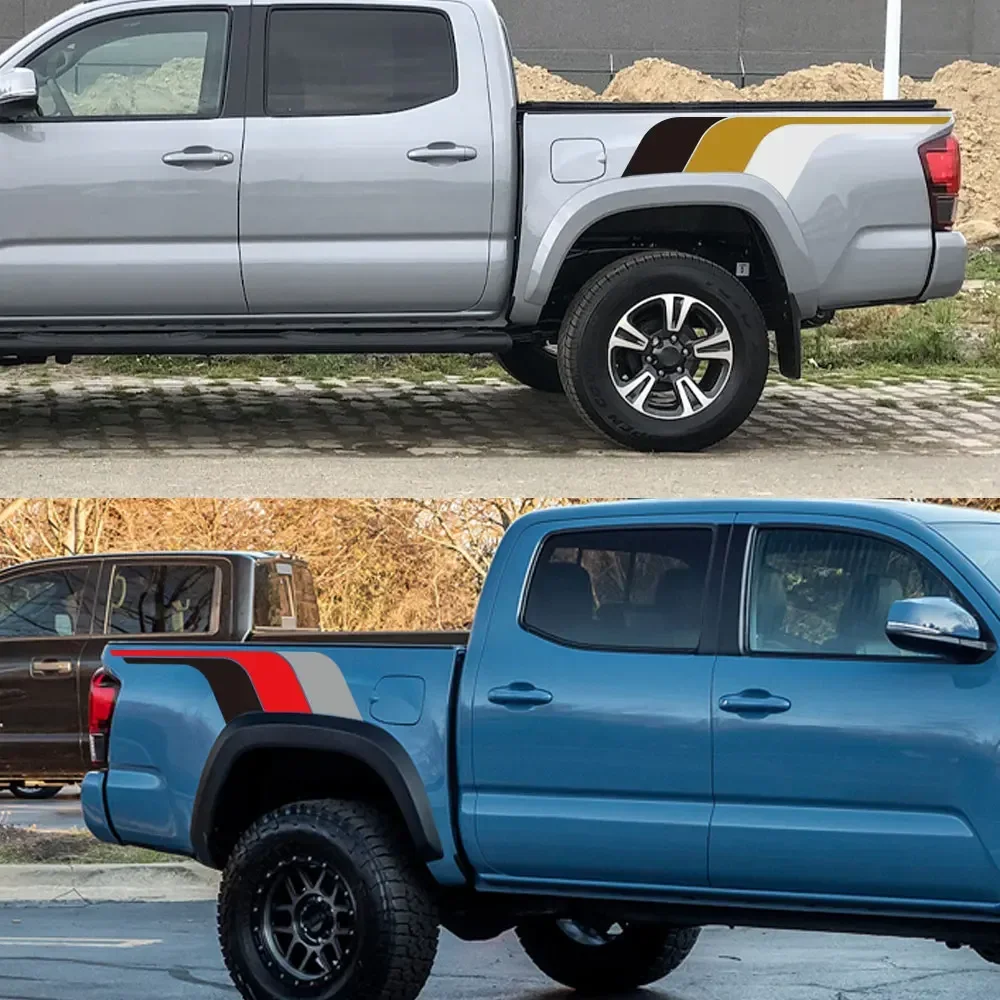 Pickup Trunk Bed Side Stickers For Toyota Tacoma Truck Mudslinger Side Door Colorful Decor Decal Vinyl Cover Auto Accessories