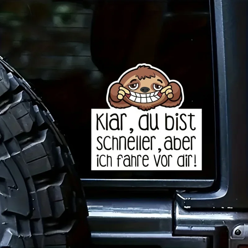 

1PC Sloth-Themed Vinyl Car Decal - Durable Exterior Accessory, 16.0 cm