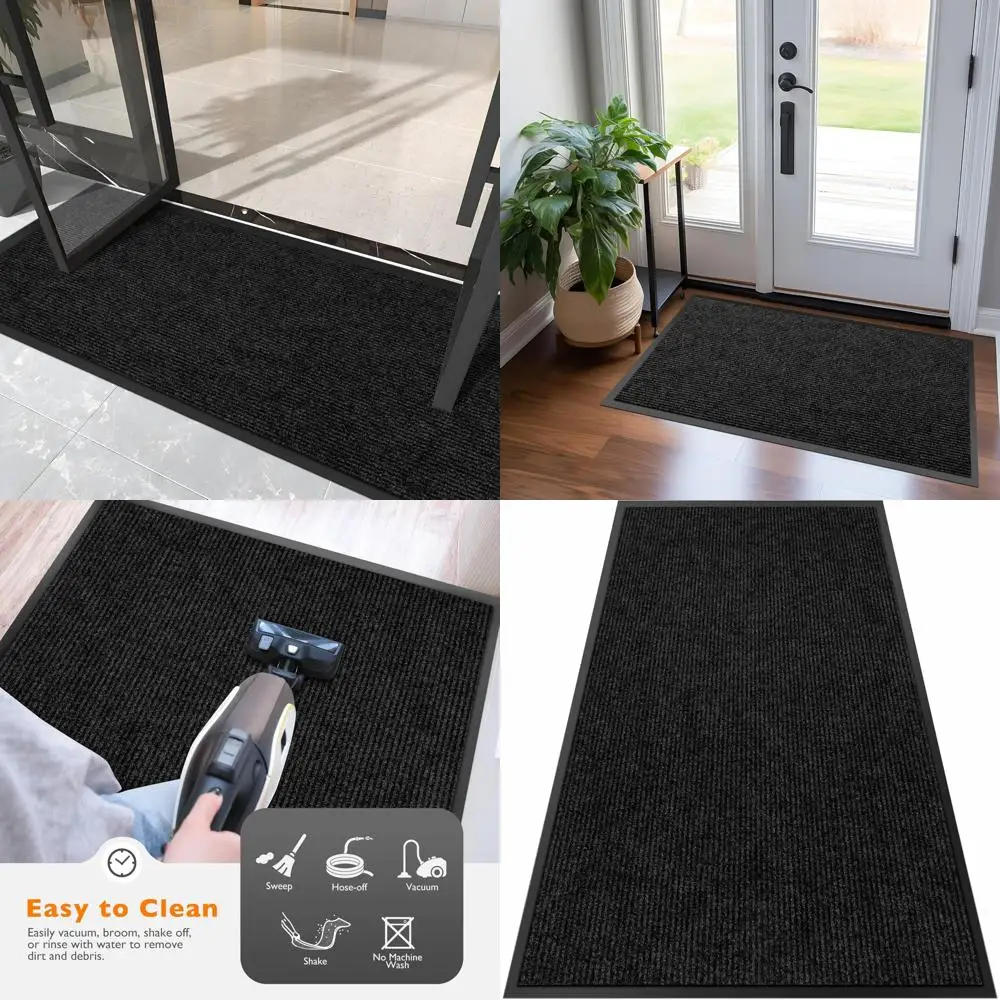 

Сверхмощный очень большой входной коврик размером 3 фута x 6 футов для внутреннего и наружного использования — дверной коврик для грязевой трапцов коммерческого класса