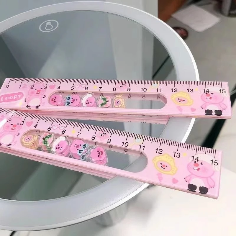 Loopy personalized creative acrylic rocker ruler male and female students entertainment painting ruler accurate measurement tool view 5