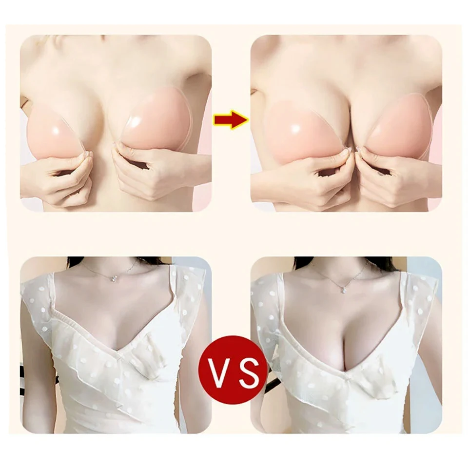 Breast Lift Nipple Cover Pasties Reusable Silicone Sticky Bra Push Up Invisible Boob Tape Breast Petals Chest Sticker