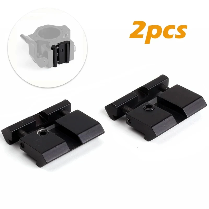 2Pcs 11mm to 22mm Dovetail to Picatinny Rail Adapter Snap-in Rail Converter Airsoft Hunting Gun Accessories