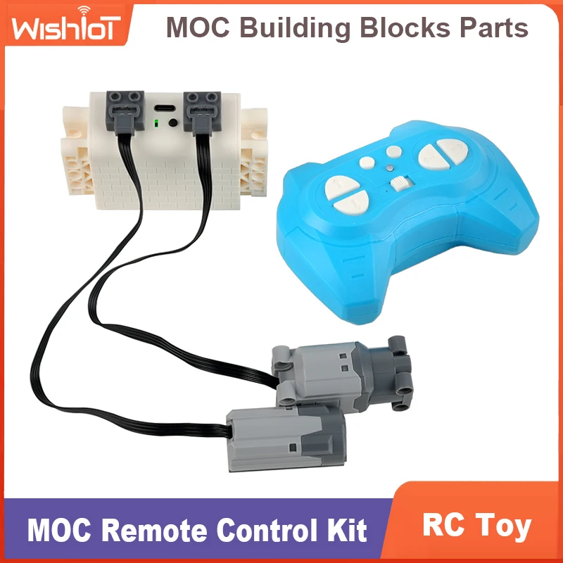 

MOC Remote Control Kit Building Blocks with Rechargeable Lithium Battery Box Support Program for Power Functions Tech RC Car Toy