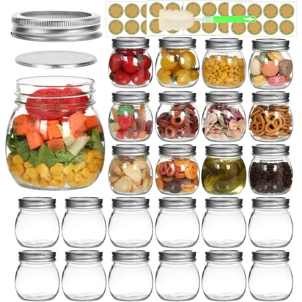 

10 oz Mason Jar with Regular Lid and Band, 24 Pack 300 ml Glass Canning Jars or Canning, Meal Prep, Candies, DIY Projects, Weddi