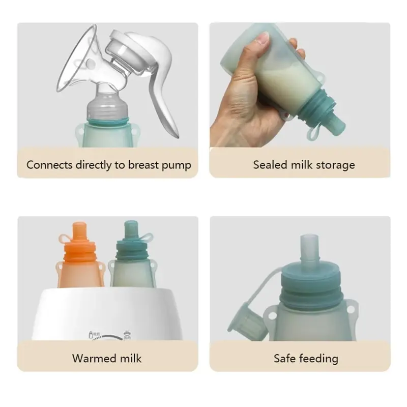 1 Silicone Breast Milk Storage Bag Storage Bag Portable Reusable Milk Storage Bag Can Be Frozen Storage Fruit Puree Bag