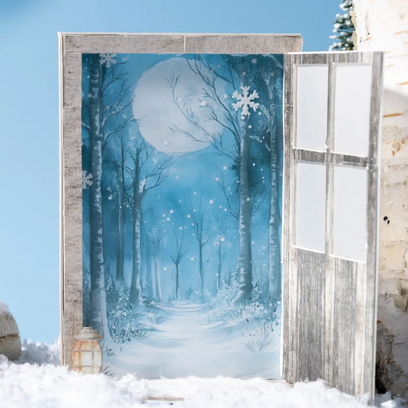 

1pack/3pack Realistic Snow Particles 3D Sticker Pack Snow Outside the Window Series Winter Diorama 6 Designs Material Set