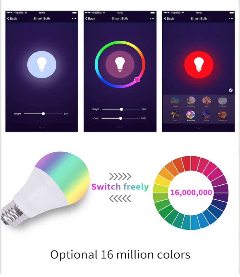 Cozylife LED Smart Wifi Light Bulb E27 Lamp Multicoloured Dimmable LED Bulb with Siri Alexa Google SmartThings Alice HomeAssist