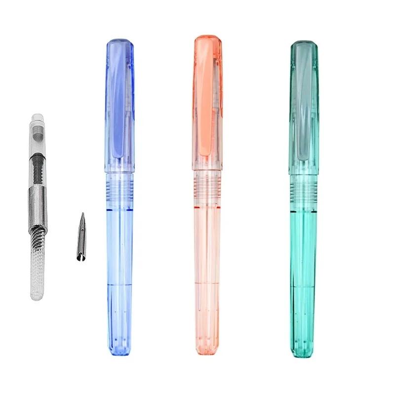 Creative 3Color 0.38 Fountain Pen Boshi BFP8181 Student Office Accessories Stationery Supplies Ink Pens For Writing Gift Box Set