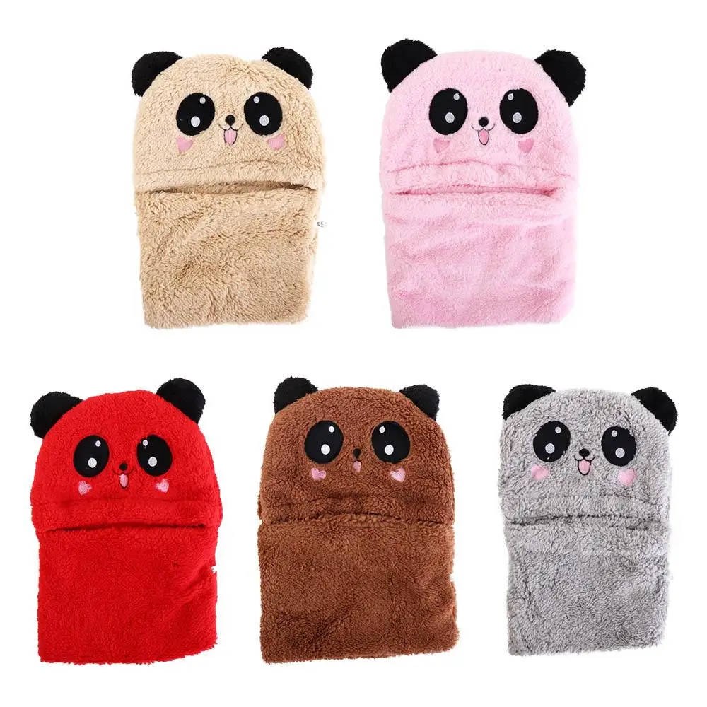 Kinderen Full Face Cover Met Sjaal Halswarmer Meisjes Jongens Hoofddeksels Winter Fleece Hoeden Caps Motorkap Cartoon Panda Hoeden