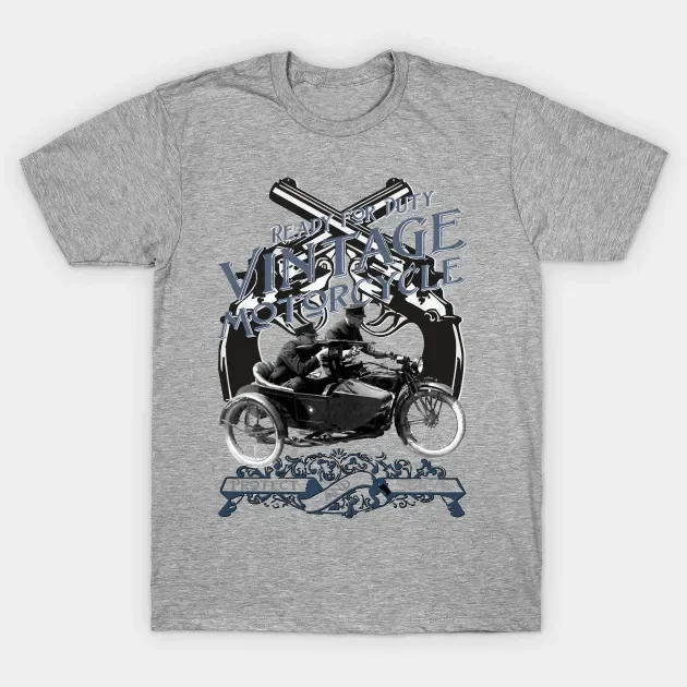 Ready for Duty - Protect & Serve. Vintage Sidecar T-Shirt 100% Cotton O-Neck Summer Short Sleeve Casual Mens T-shirt Size S-3XL