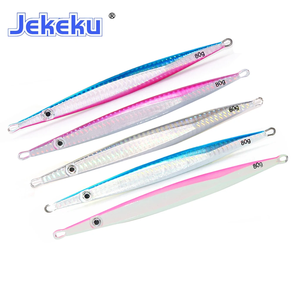 

JEKEKU Hot Selling Saltwater Metal Fishing Lure 5pcs 80g 100g 120g 150g 200g Artificial Bait Casting Bait Jigging Slow Bait