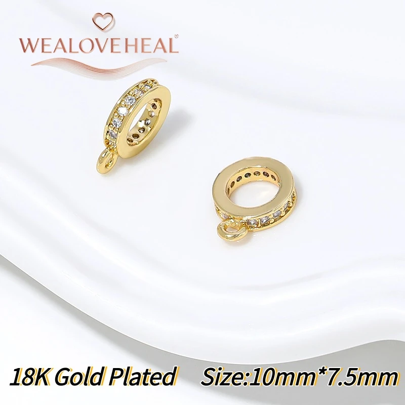 18K vergoldeter Messing-Micro-Pave-Zirkon-Rundverbinder für DIY-Perlenkettenanhänger, Schmuckherstellungszubehör – Detail 24