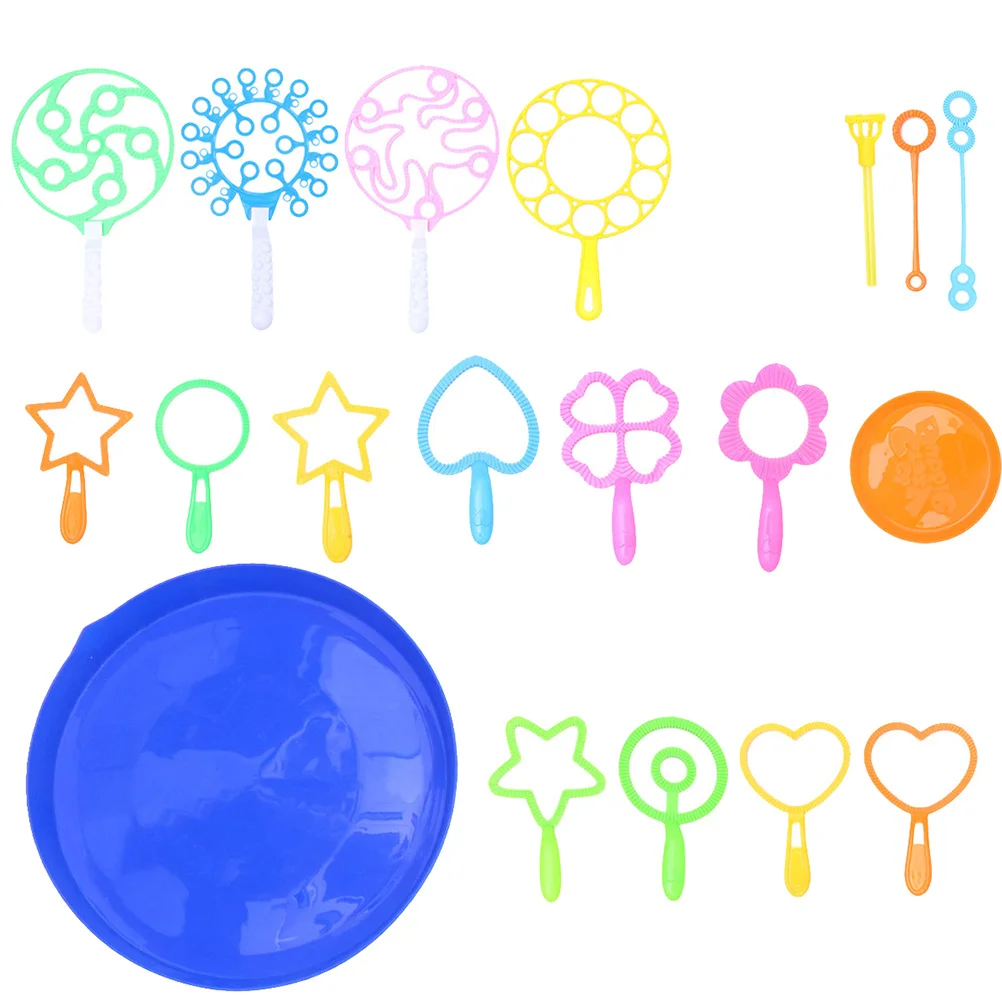 1Set Multi Shape Bubble Sticks Assorted Color Safe for Children Durable Handle Wedding Birthday Party Kit Blowing Bubble Set