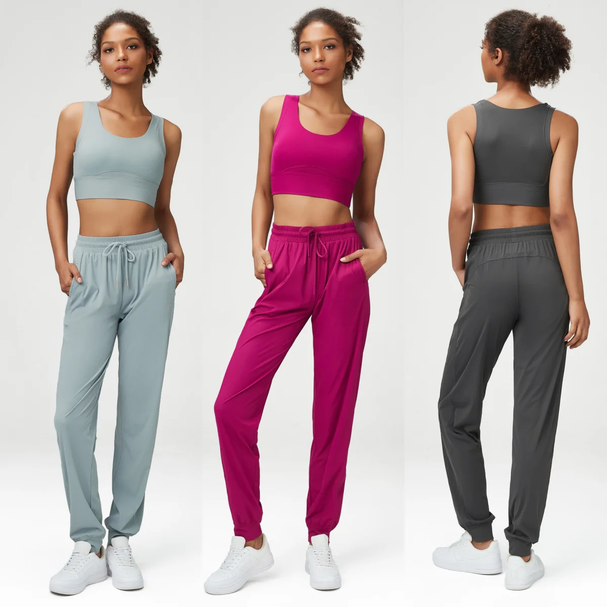 

2piece Workout Yoga Suit Women Breathable Running Sportswear Sports Bra Joggers loose Pants Athletic Wear Gym Clothes outdoors
