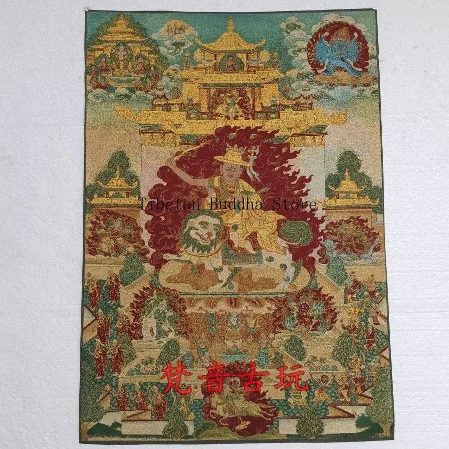 Tibetan Thangka Embroidery Dorji Shugden Brocade Painting Tibetan Buddha