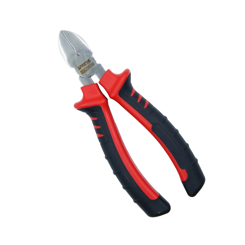 German Style Stainless Steel Diagonal Pliers with Soft Grip Plastic Handle for DIY & Industrial Use OEM   S3036