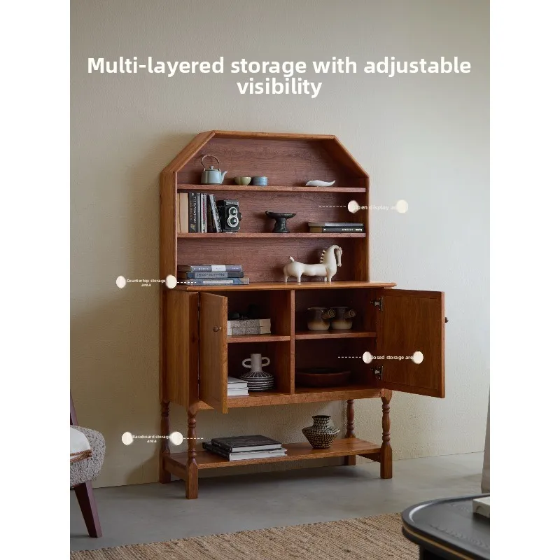 i Sizhu dining side cabinet, integrated wall locker, solid wood living room coffee cabinet storage cabinet, retro wine cabinet