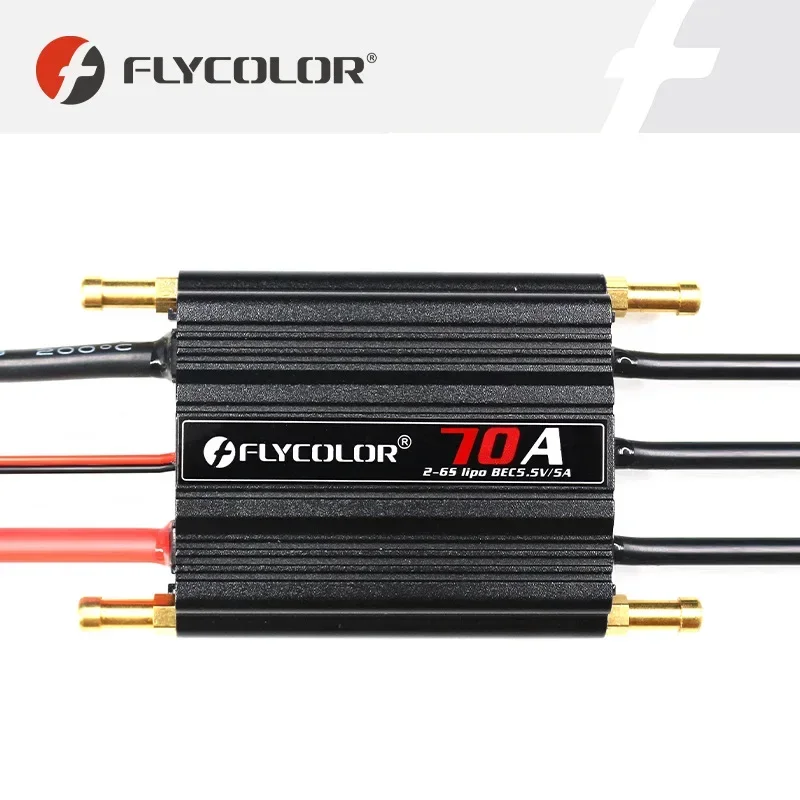 Original flycolor flymonster 70a 2-6s lipo controlador de velocidade do motor sem escova de duas vias esc com 5.5v/5a bec para modelos de barcos rc