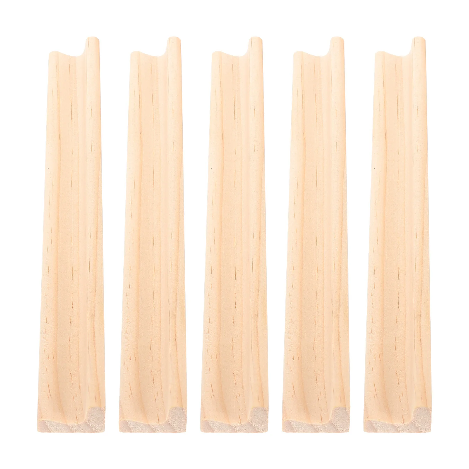 

5Pcs Wooden Letter Tile Holders Elegant Design Game Piece Racks Mahjong Domino Mexican Train Organizer English Letter Base